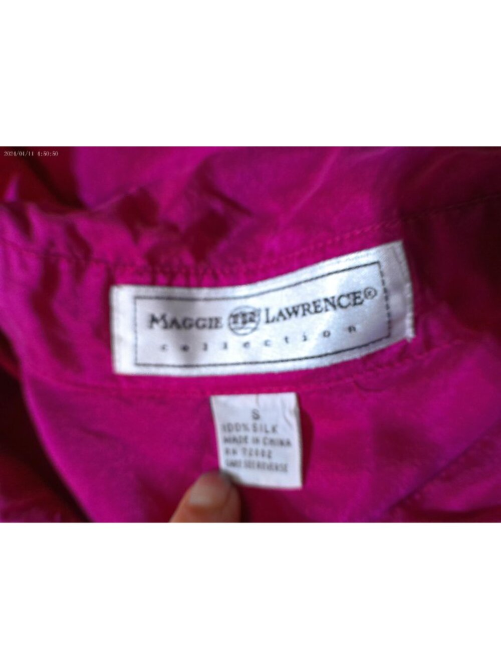 Maggie Lawrence Pink Blouse Silk Small Summer Barbie - Picture 4 of 5